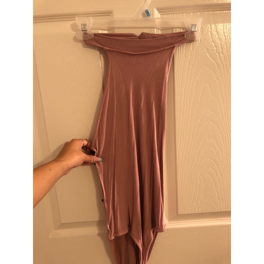 Pink halter top bodysuit